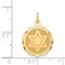 14K Yellow Gold Star of David Charm Pendant Jewelry 21mm x 16mm